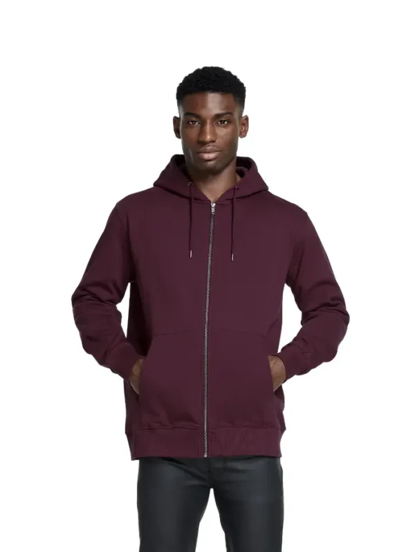 Sweat classique zippé à capuche bio lourd unisexe